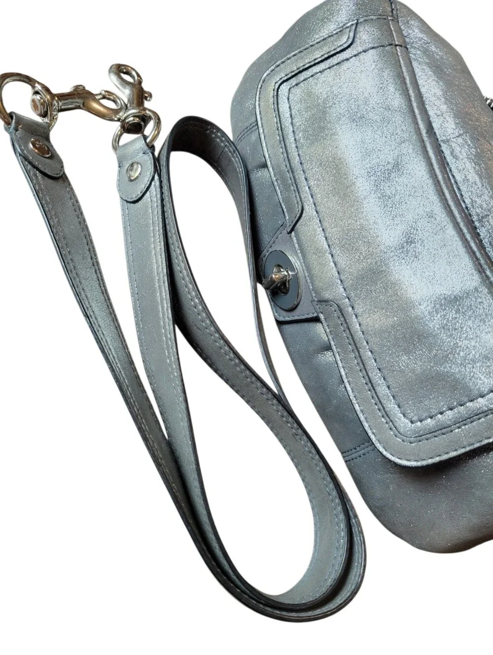 Y2K Coach Poppy Groovy Swing Crossbody Shoulder Bag Gunmetal